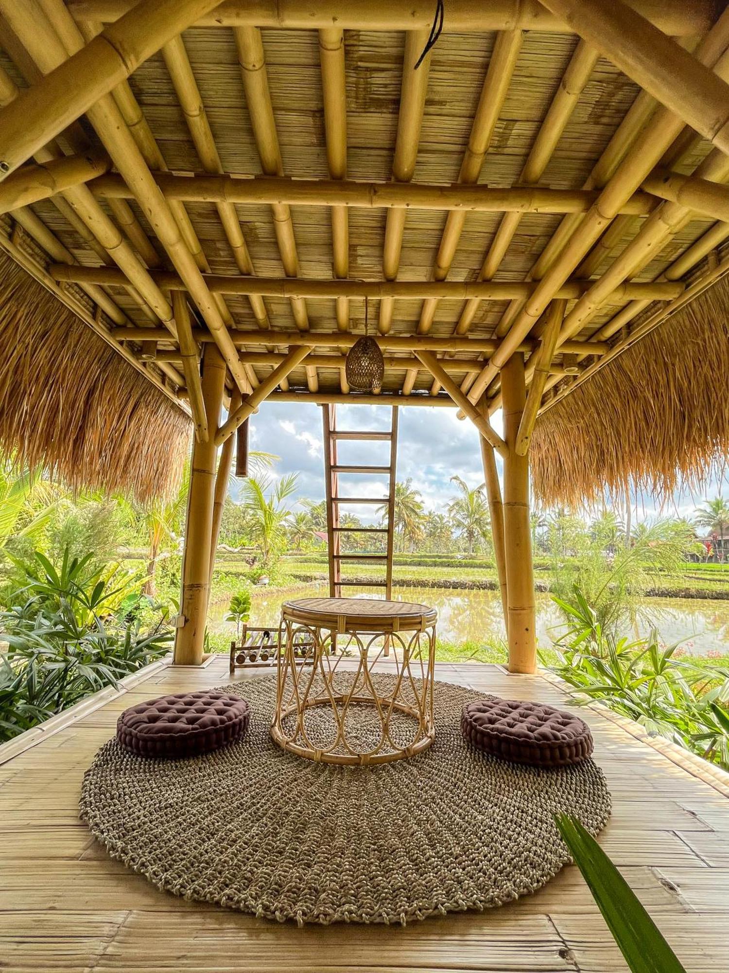 Kawig Bamboo House - Ricefield View, Eco Bamboo Home Tampaksiring Kültér fotó